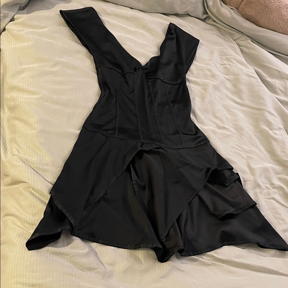 Mango Elegant Black Asymmetrical Dress